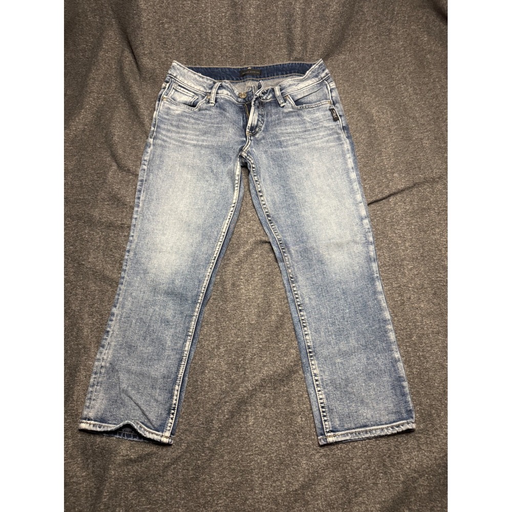 Silver Jeans Suki Capri Womens 26 Light Wash Cropped Stretch Denim W26 L22.5
